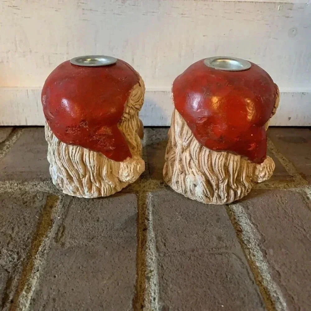 NEW Pair of Classic Santa Christmas Decorative Candle Holder - Picture 4 of 7